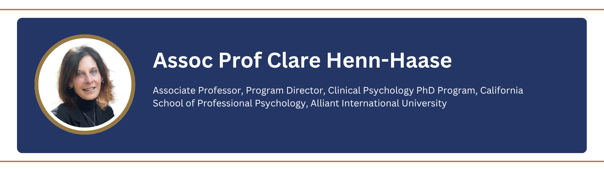Assoc Prof Clare Henn-Haase Profile Card
